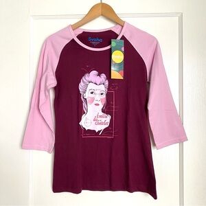 SVAHA NWT Pink and Burgundy Graphic Top Emilie du Chalet size Small